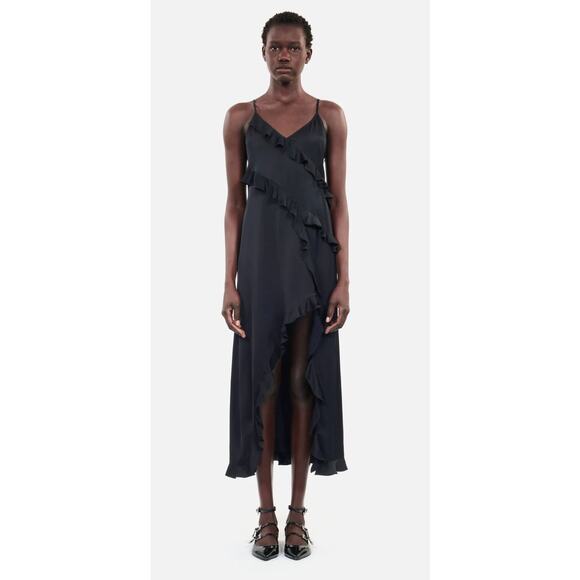 The Kooples‎ Ruffle Slip Dress in Black | Size S - Picture 1 of 4